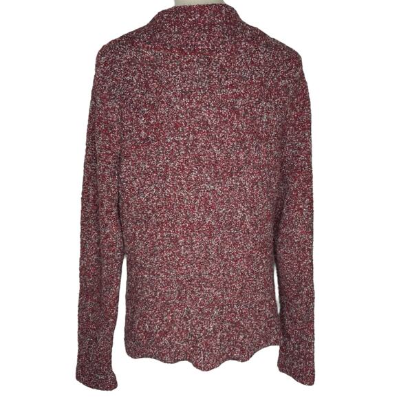 Coldwater Creek Boucle Slub Cardigan Red One Button Size XL 16 Lagenlook Boho - Picture 11 of 14